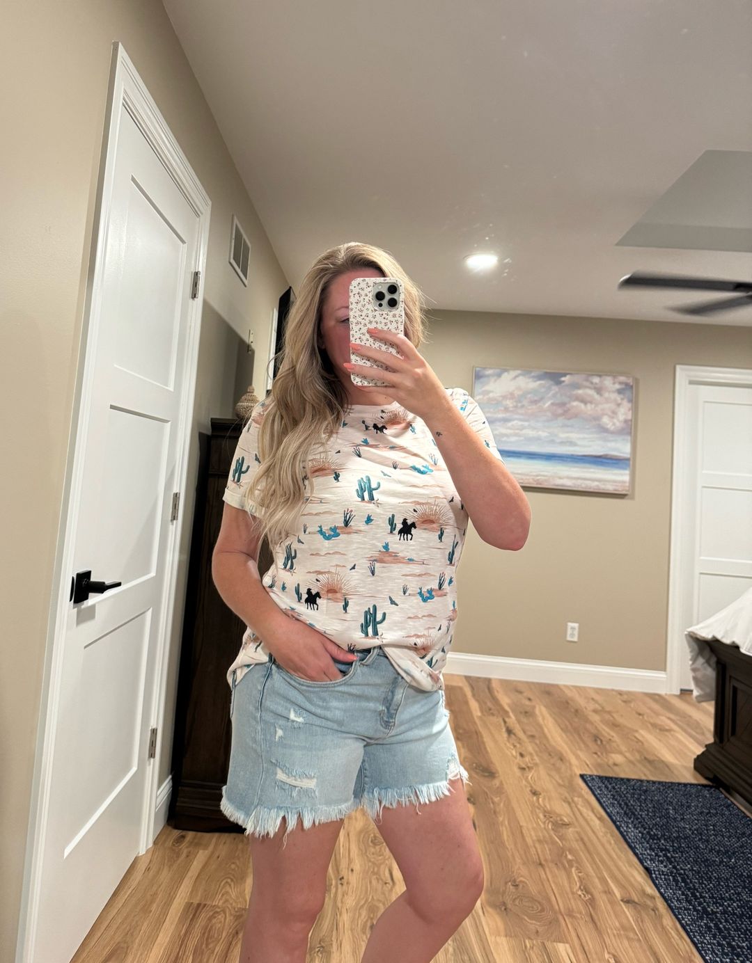 Western Cactus Print Tee