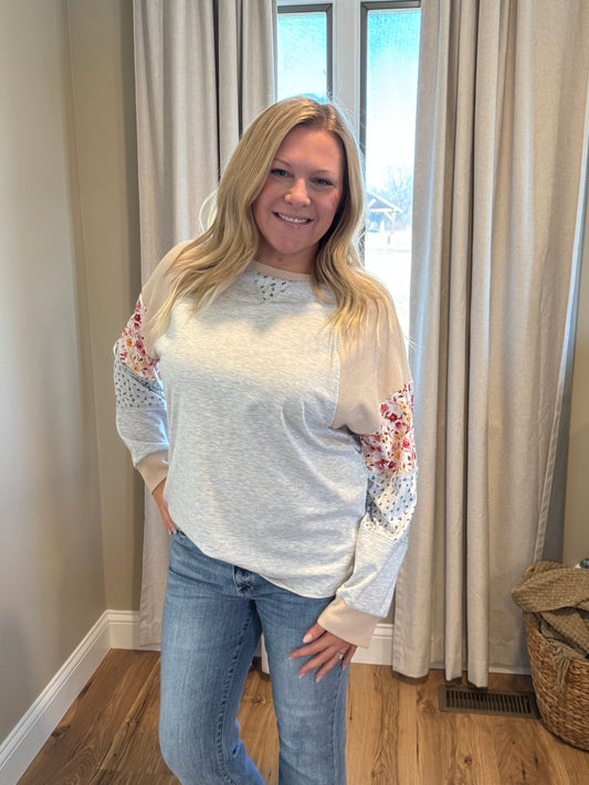 Rachel - Floral Patchwork Pullover