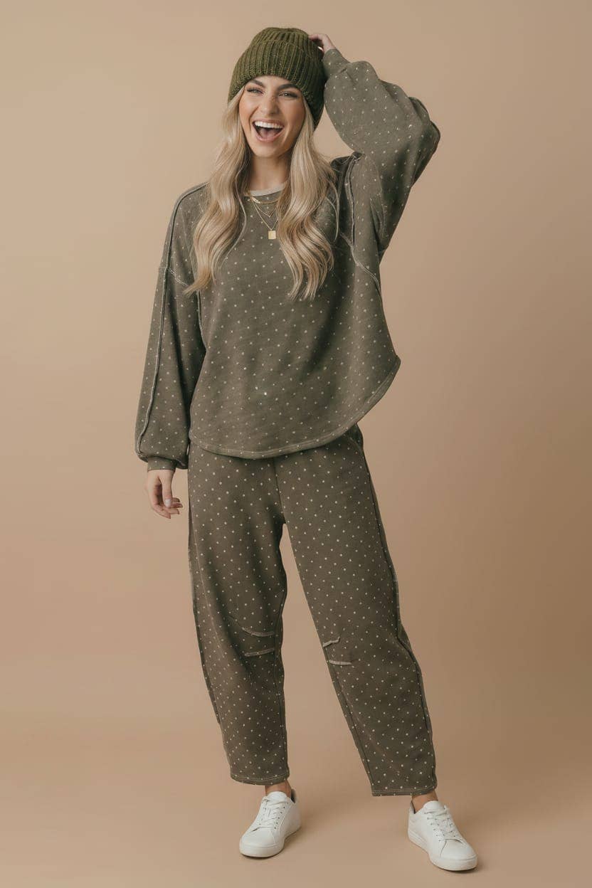 Polka Dot Barrel Pants
