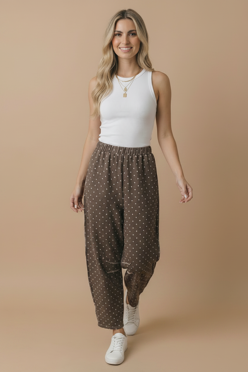 Polka Dot Barrel Pants