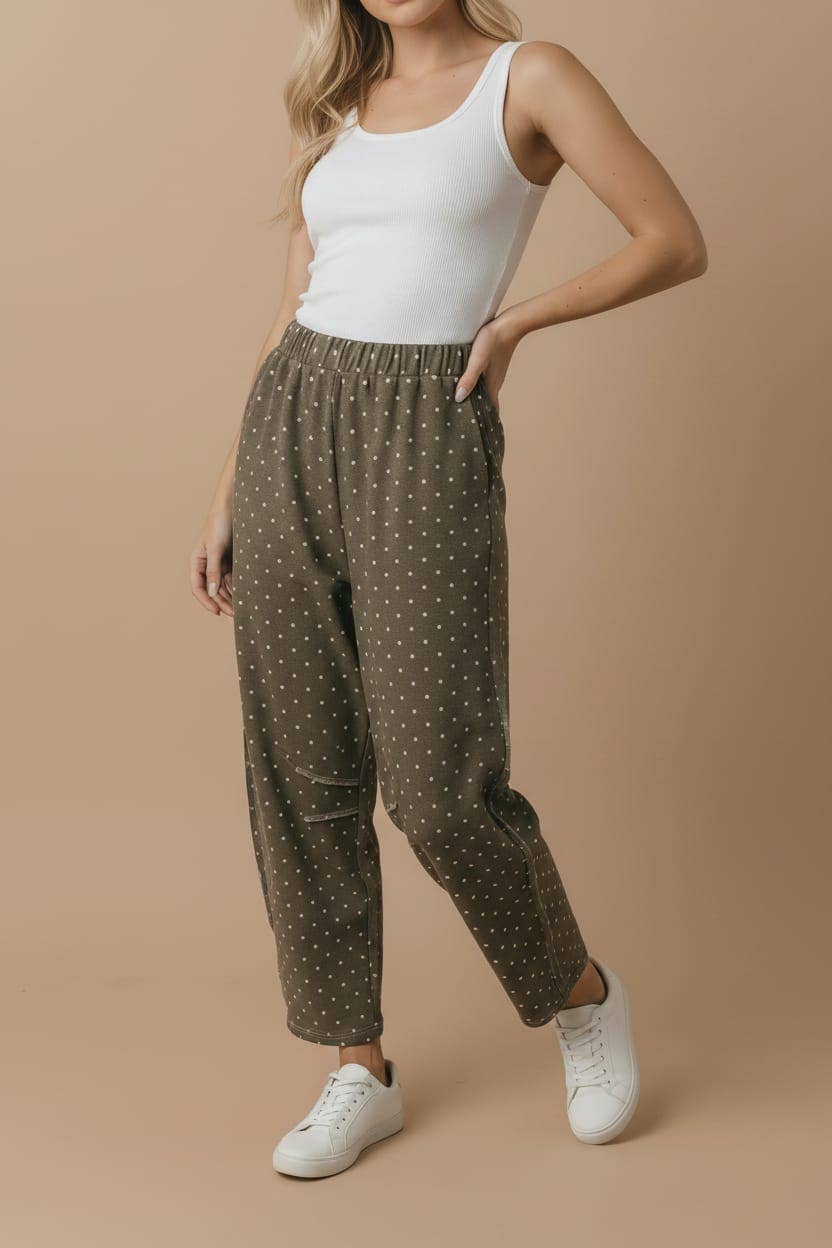 Polka Dot Barrel Pants