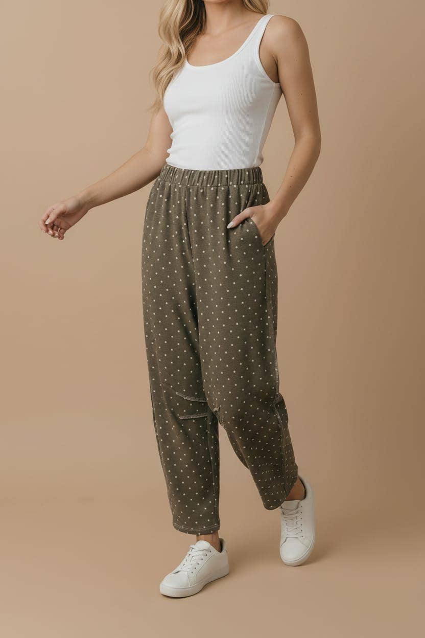 Polka Dot Barrel Pants