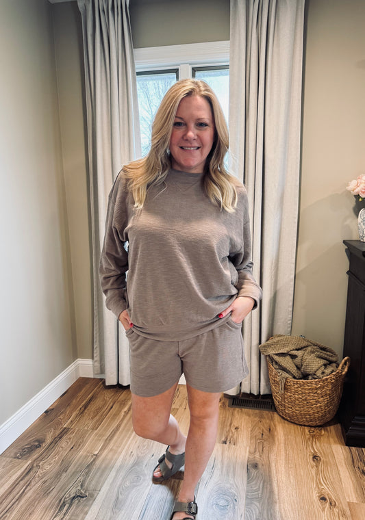 Vanessa - Slub Pullover & Short Set