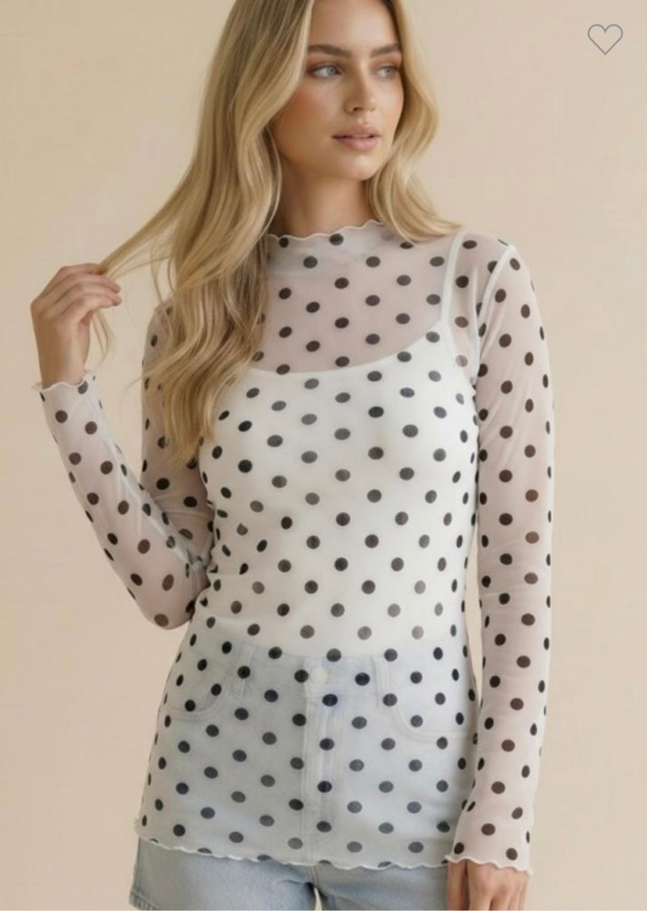 Nova - Sheer Polka Dot Long Sleeve