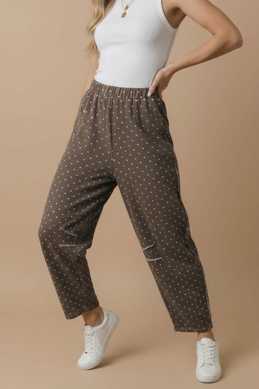Polka Dot Barrel Pants