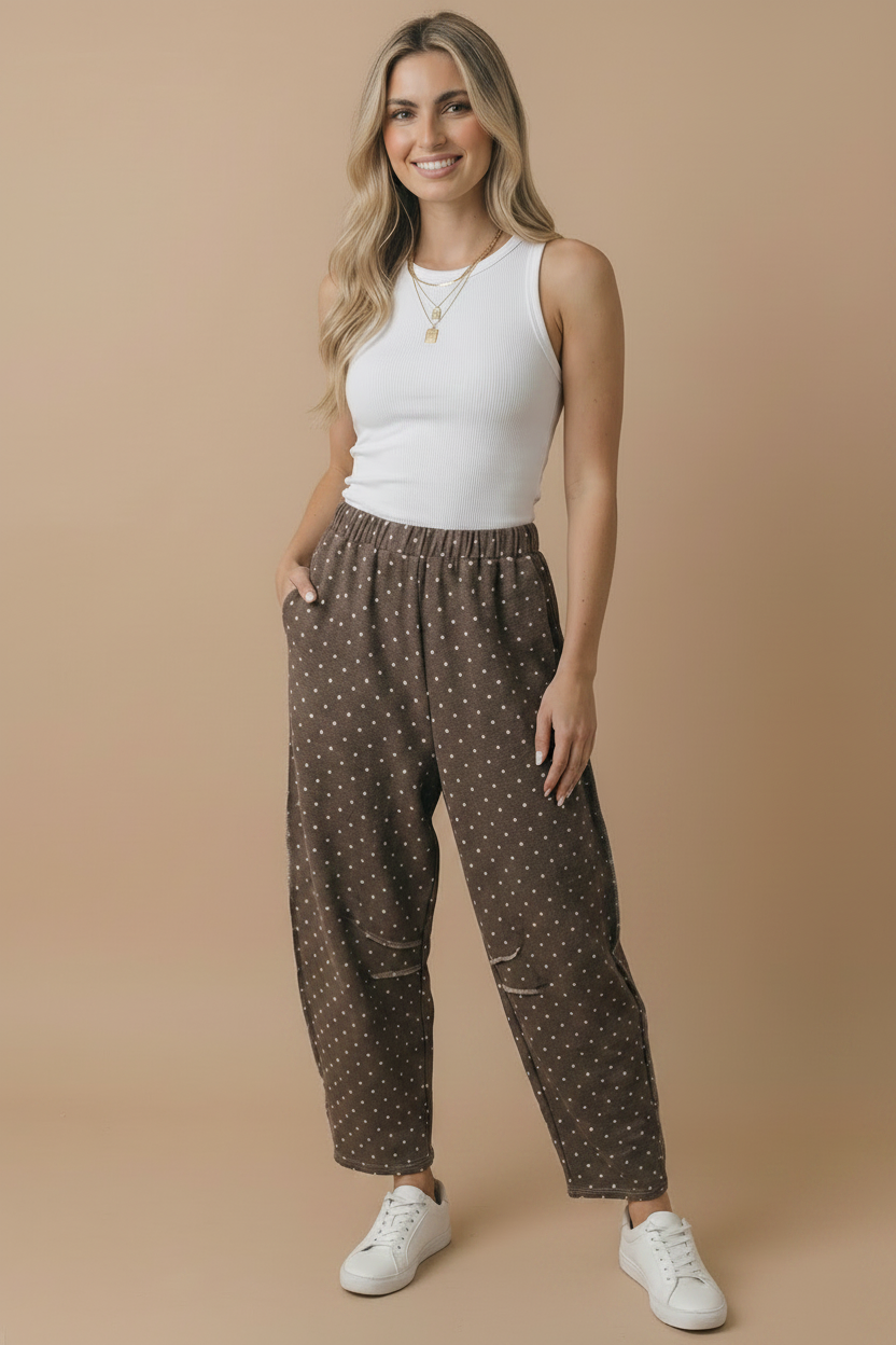 Polka Dot Barrel Pants