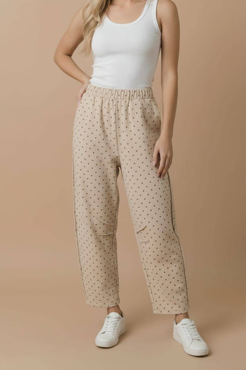 Polka Dot Barrel Pants